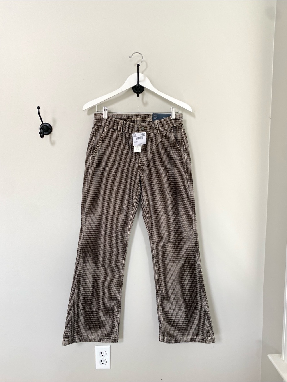New Autumn American Eagle Classic Boot Corduroy Houndstooth Pants Size 4 Short